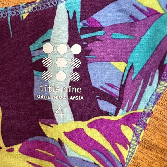 Title Nine Trouble Nimblene Dress‎ 4 Multicolor Tropical Built In Bra Zip A-Line - Picture 10 of 13